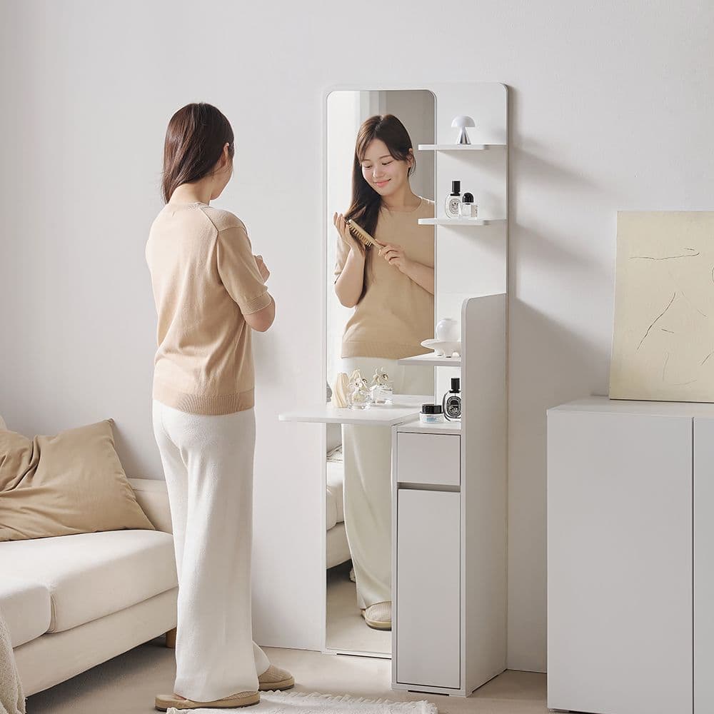 바로방가구 슬림 전신거울 수납 화장대 - 최저가 89,900원