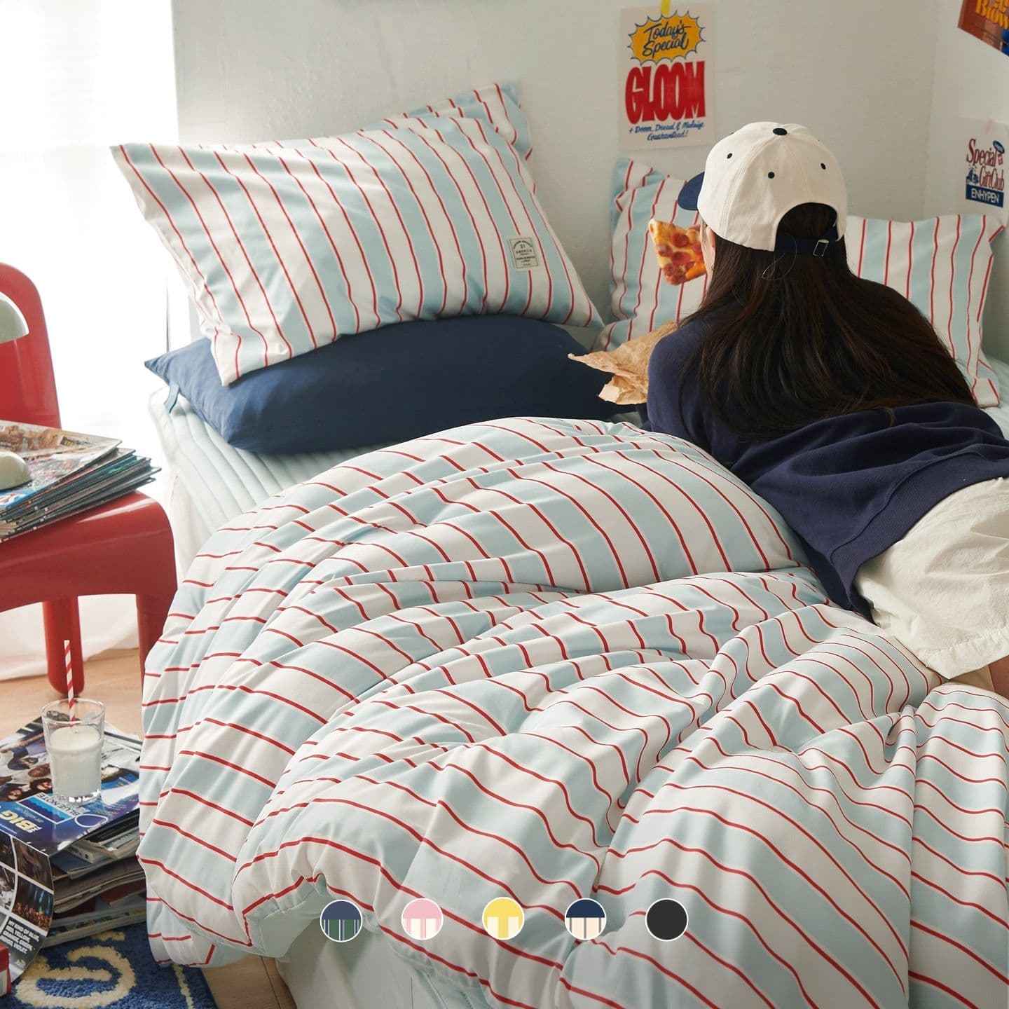 쁘리엘르 높은 재구매율 퐁신퐁신 16컬러 사계절 유어메이트 워싱 차렵이불 풀세트