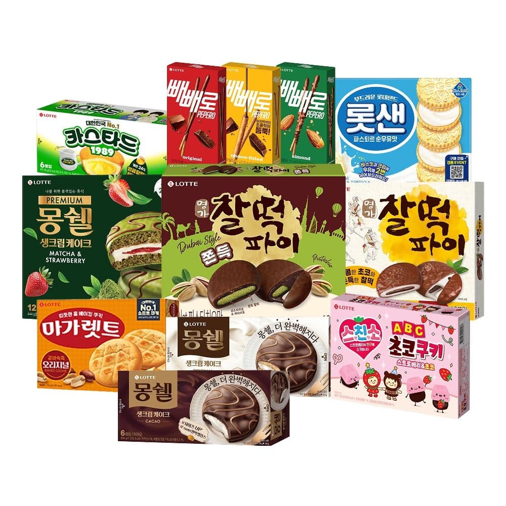 롯데웰푸드 몽쉘,마가렛트,카스타드,빈츠 등 파이 비스켓 9종 2+2 골라담기 - 최저가 21,912원