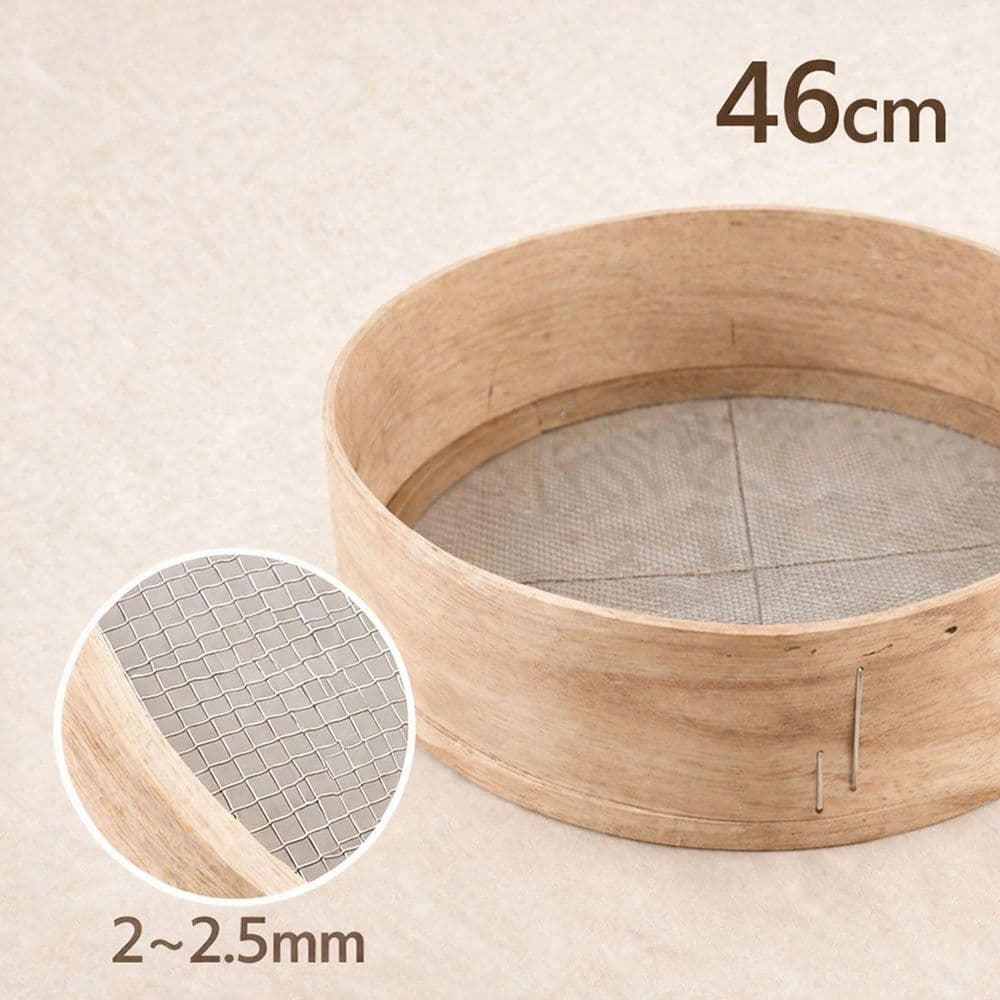 더담고 국산 전통 대형 나무체 46cm 2~2.5mm 깨체 ( 고추체 빵체 큰체 다용도 베이킹 )