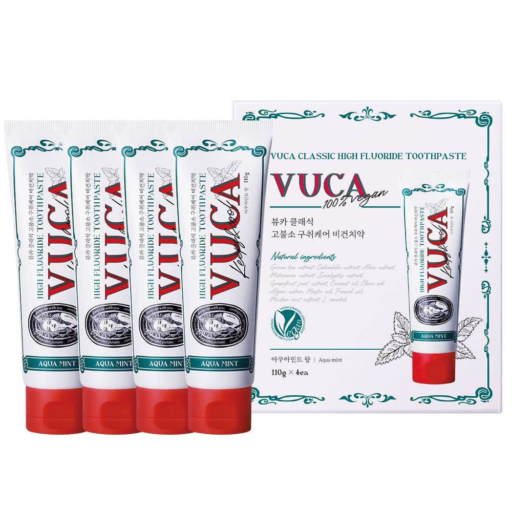뷰카 비건 클래식 고불소 구취케어치약 아쿠아민트향 110g