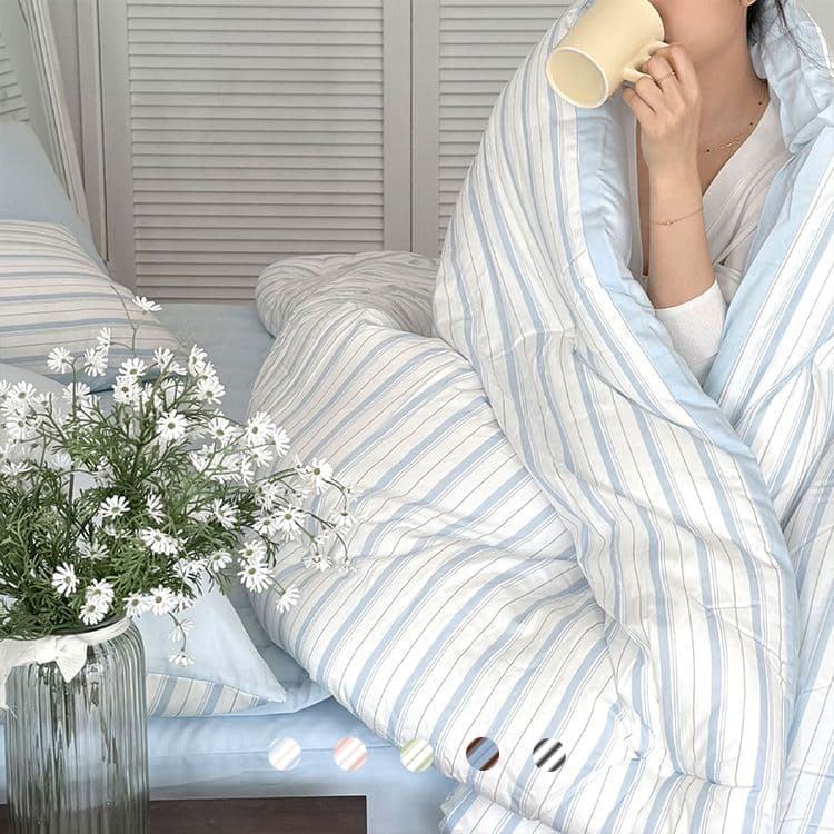 아름드리홈 순면 모달 스트라이프 사계절/간절기 차렵이불 세트 SS/Q/LK/F 7색상