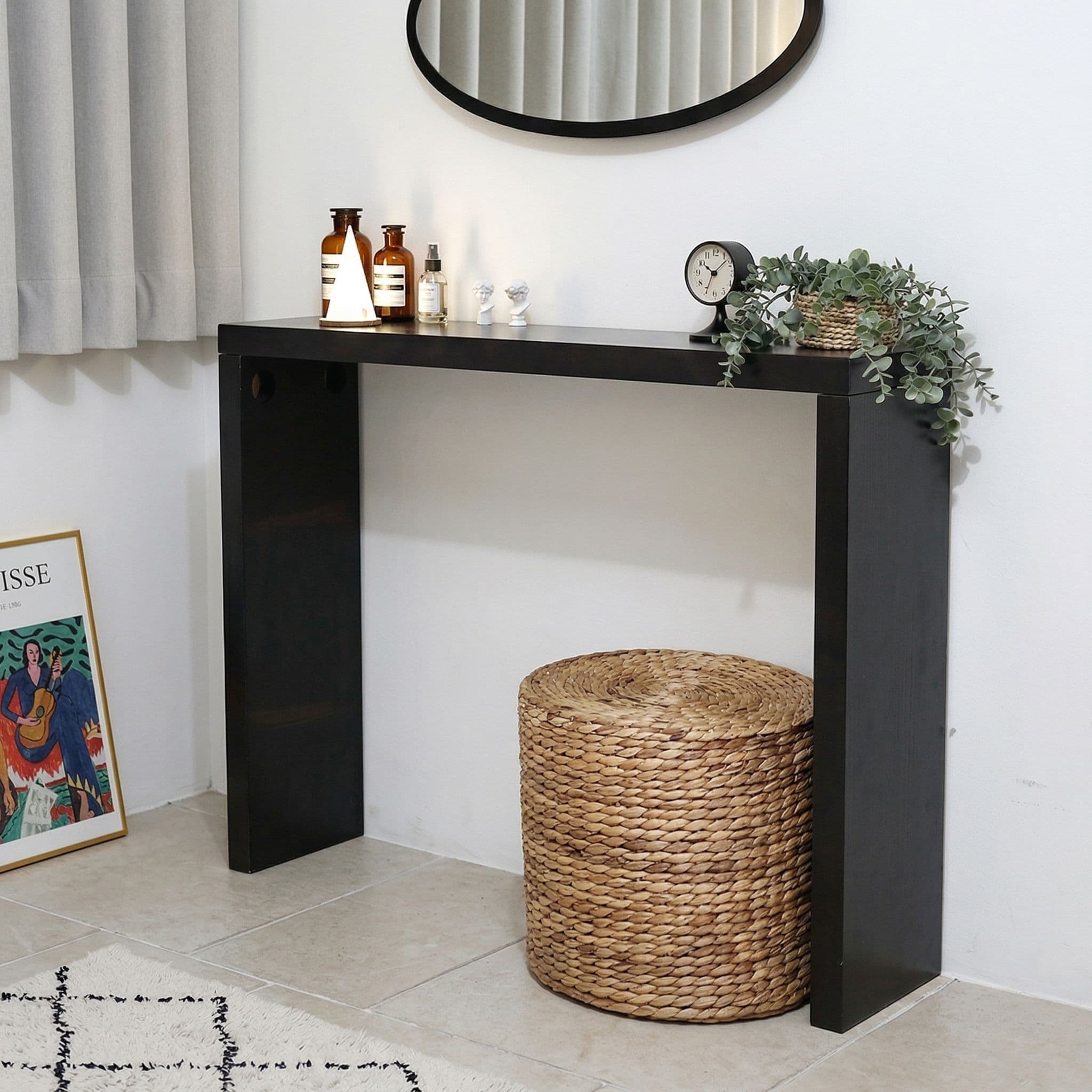 바우미스트 스퀘어 원목 선반 콘솔 800 4colors