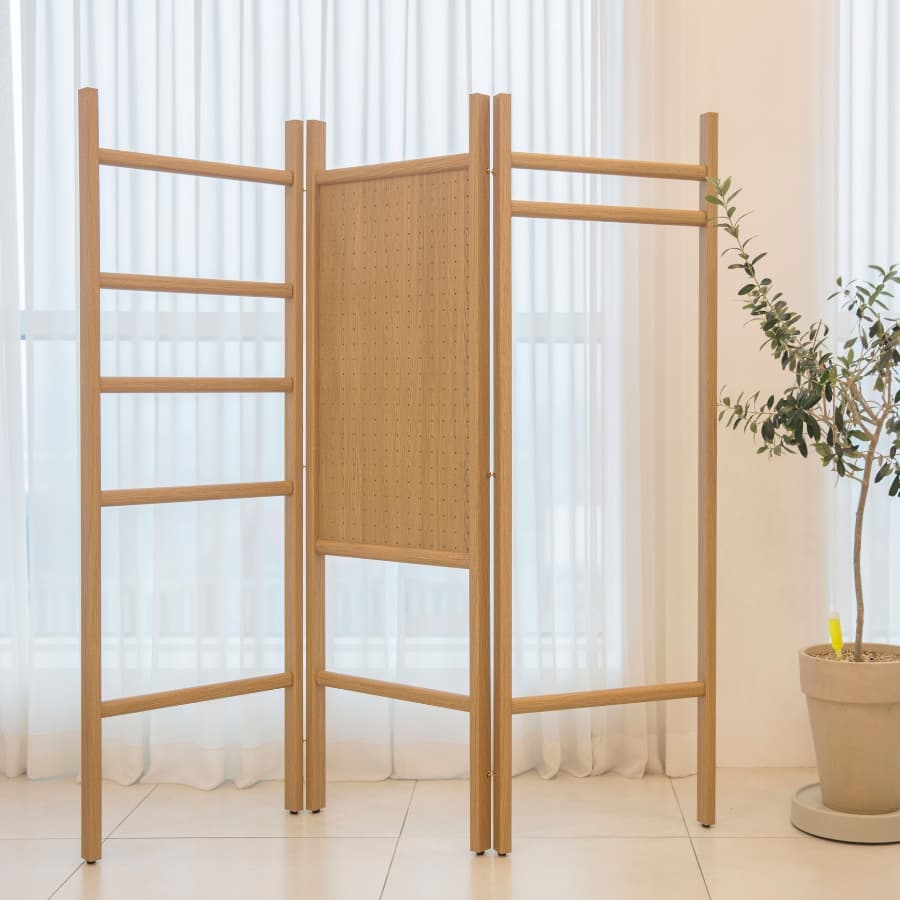 우드톡 멀티 수납형 3단 접이식 파티션 - 최저가 80,655원