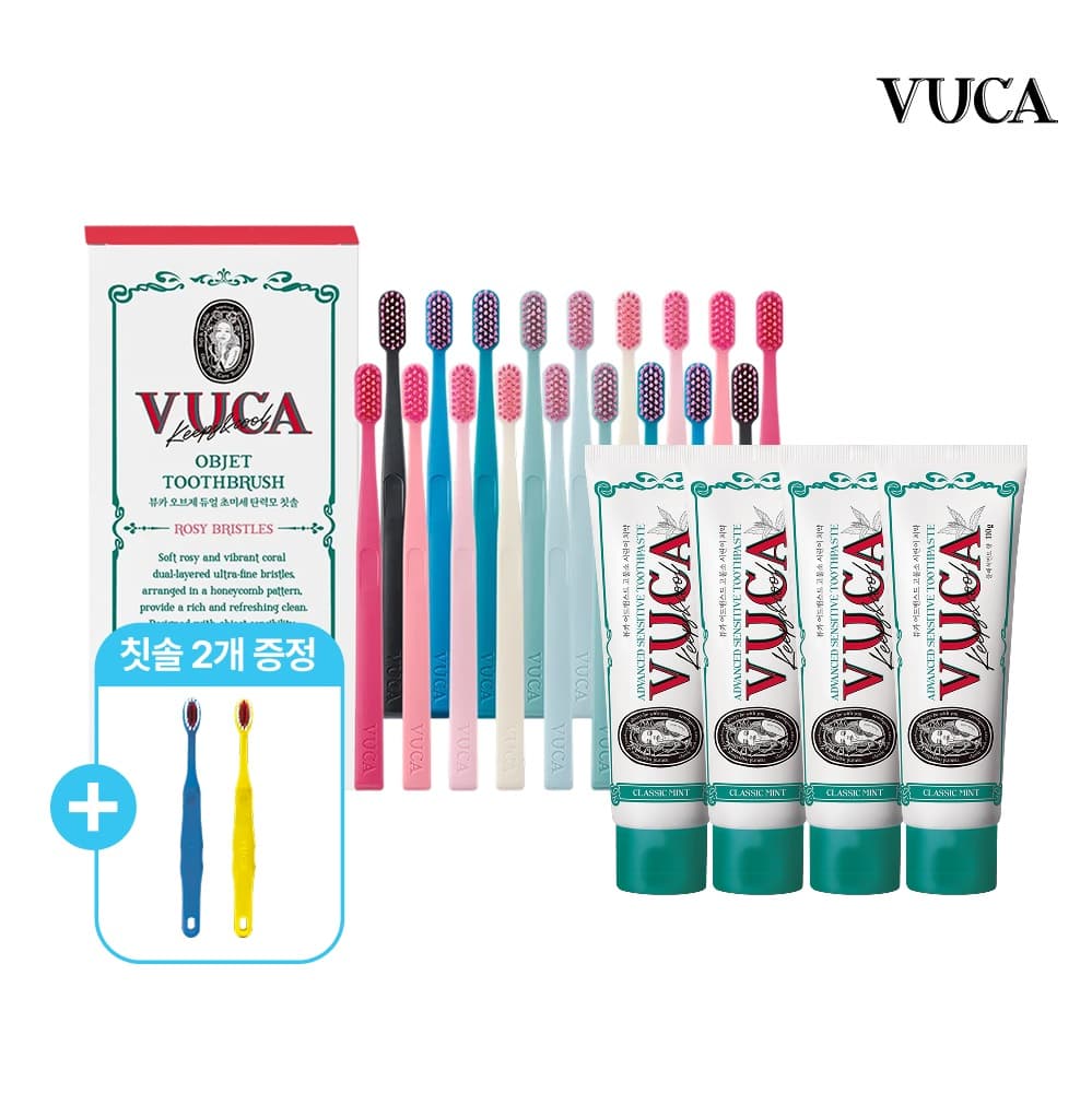 뷰카 뷰카 오브제 듀얼 초미세 탄력모 칫솔 18개입 + 고불소치약 6개 - 최저가 30,900원