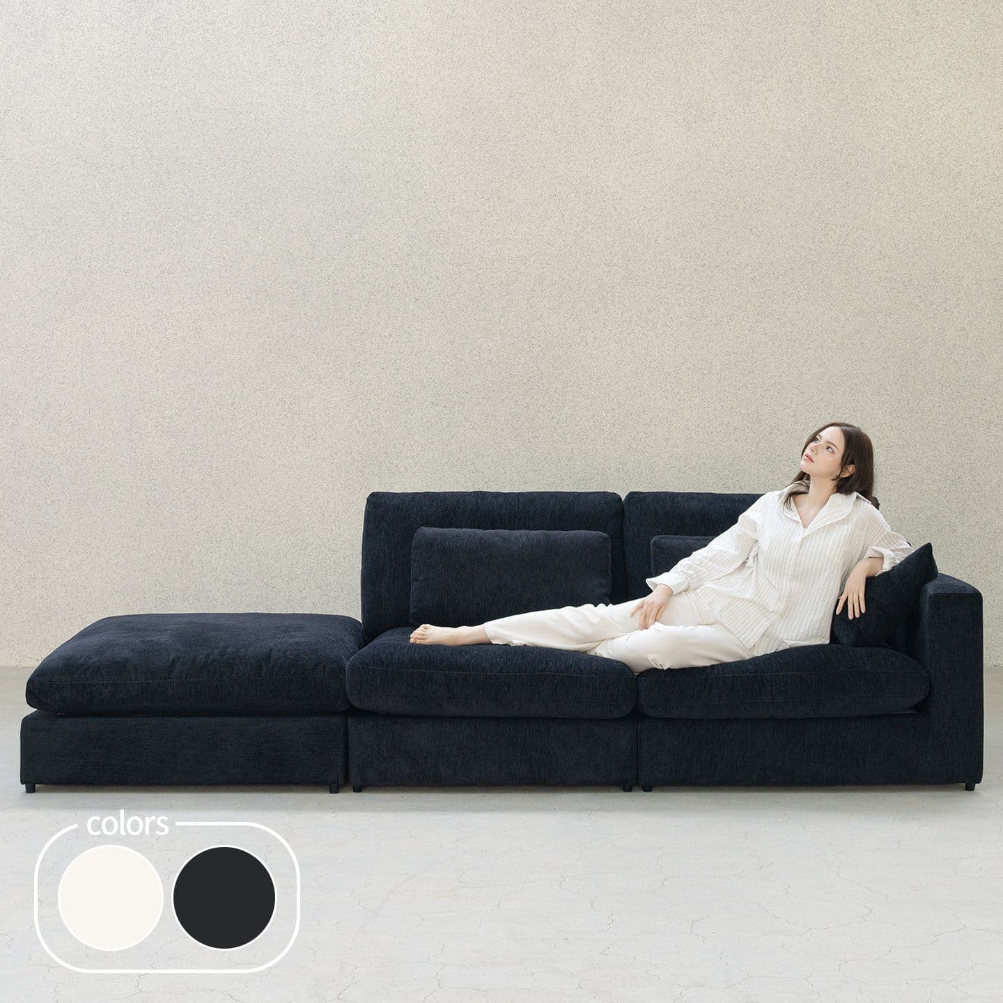 데일리리빙 포레스트 3.5인용 구스 패브릭 모듈 소파 - 최저가 459,000원