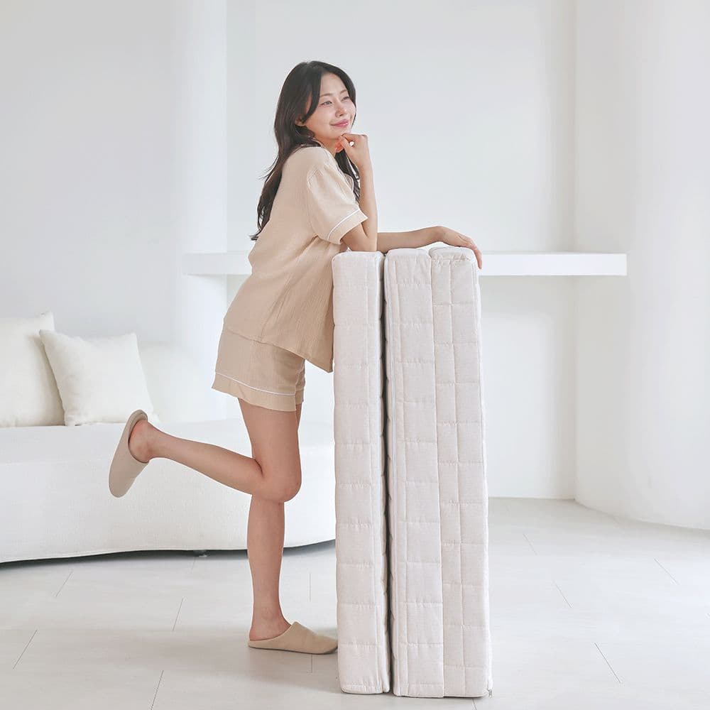 폼폼팩토리 10cm 푹슬립 3단 접이식 토퍼 매트리스 미디엄하드