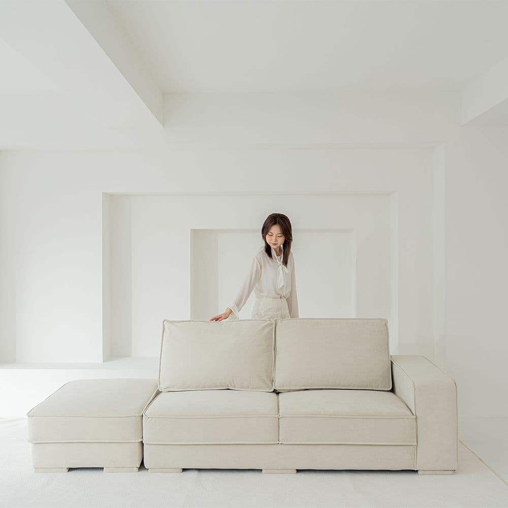 우아미가구 딘 독일 타이보 패브릭 3인용 소파+스툴 2color - 최저가 389,000원