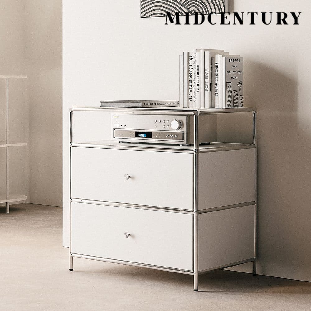 미드센추리모던 올리비아 600 모던 모듈가구 2단 협탁 - 최저가 94,090원