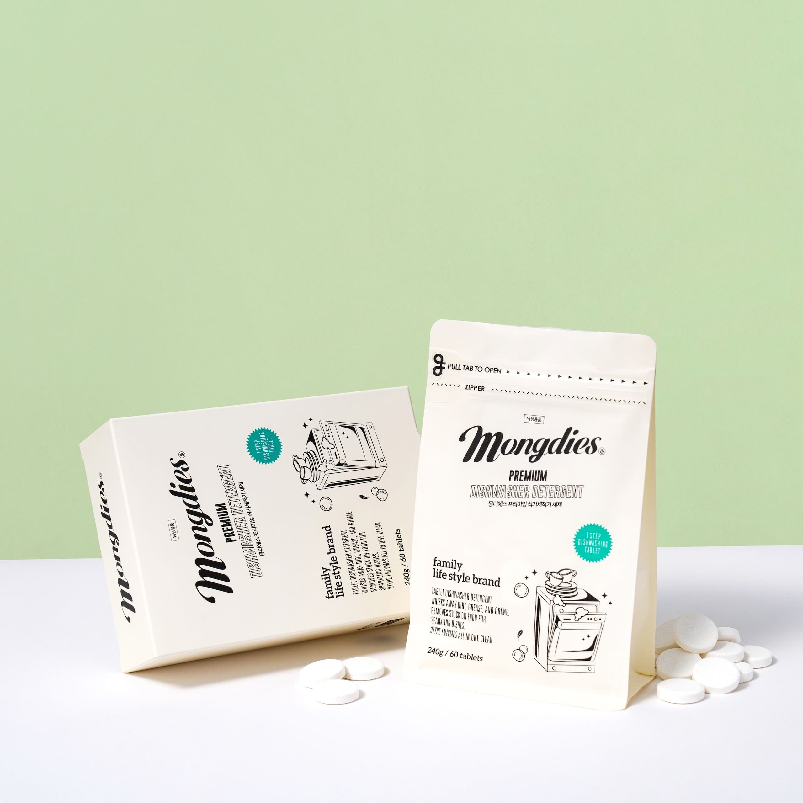 몽디에스 아기 키즈 아토 찌든 분유토 대용량 식기세척기 세제 240g(4g*60개입)