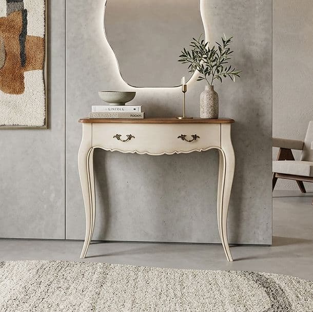 유캐슬 쥬노 엔틱 폭좁은 슬림 거실 복도 현관 미니 콘솔 수납장