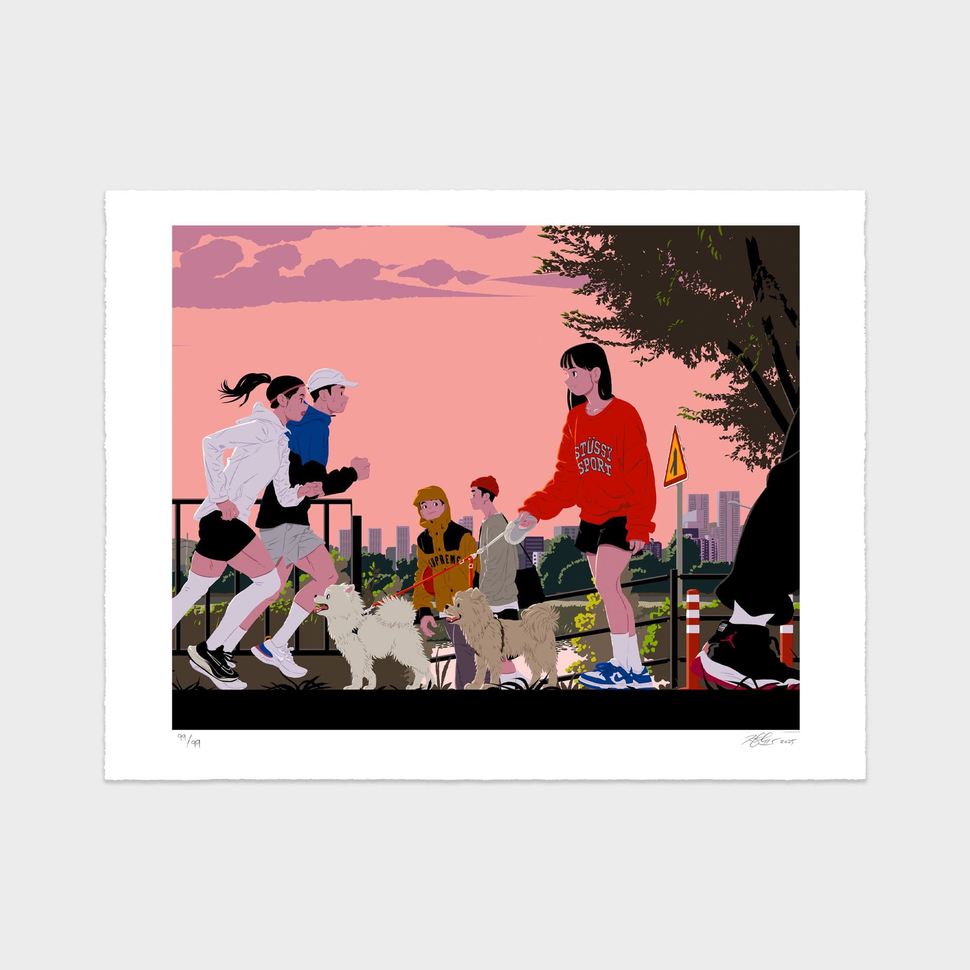 가현아트 GahyunArt 김정윤 작가 vagab 마중 / 실크스크린 판화 작품 일러스트 인테리어 그림 액자
