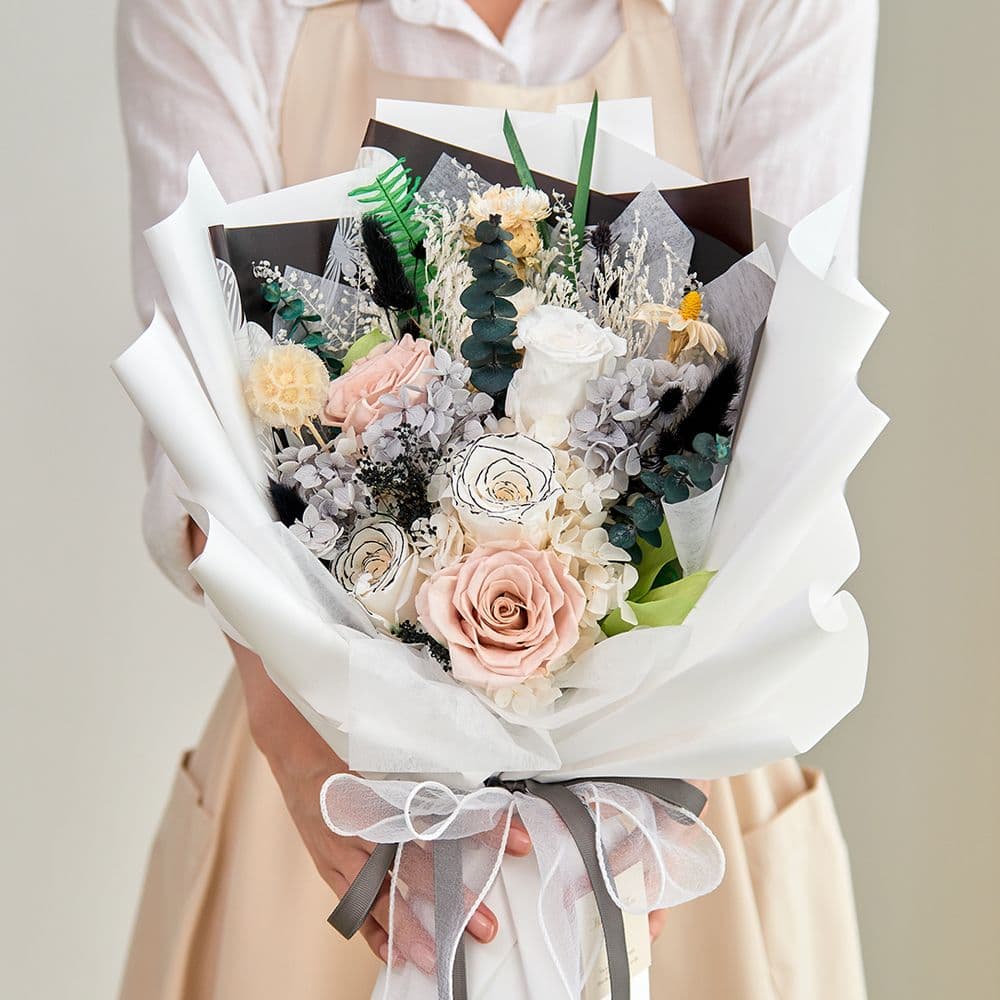 메종드플로레 큰 꽃다발 생화 프리저브드 플라워 기념일 축하 꽃선물 생일 꽃다발 입학식 졸업식꽃다발-4종