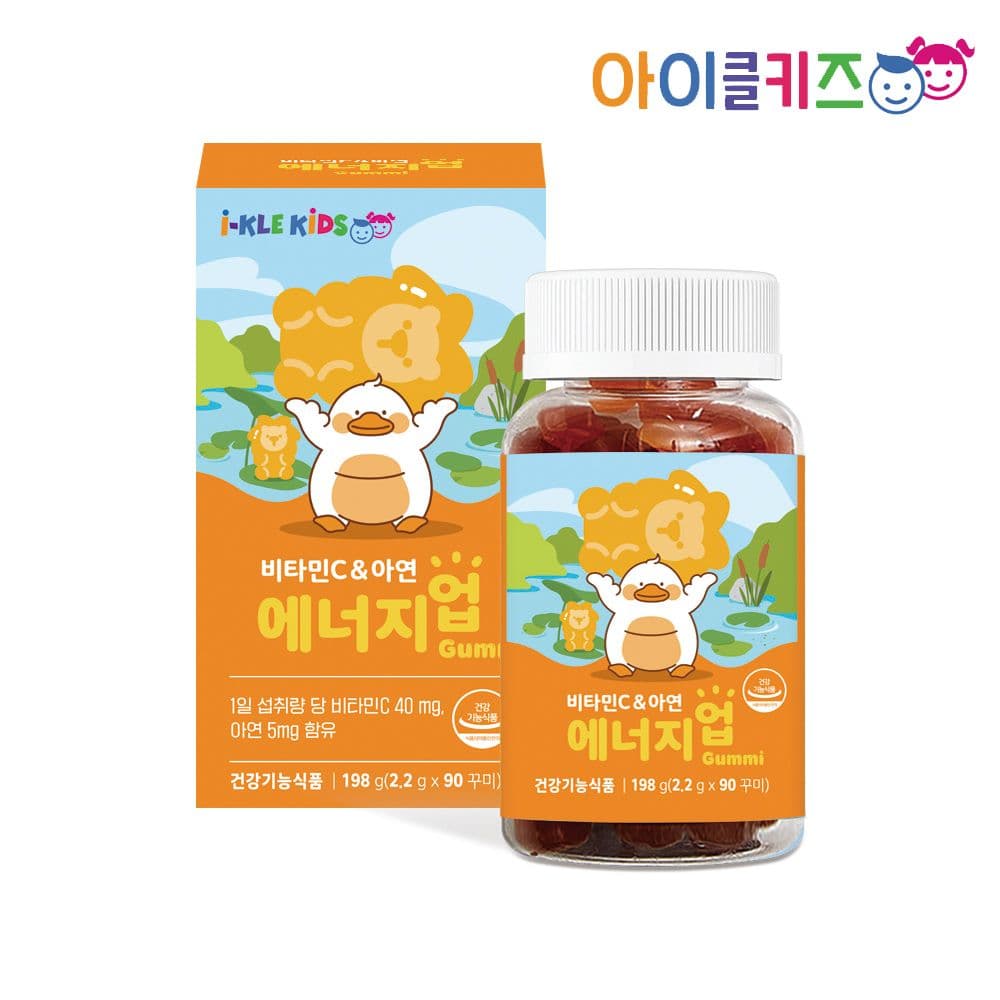 아이클키즈 에너지업 비타민C & 아연 90 구미 (45일분) 어린이 비타민 영양제 키즈 유아 아기