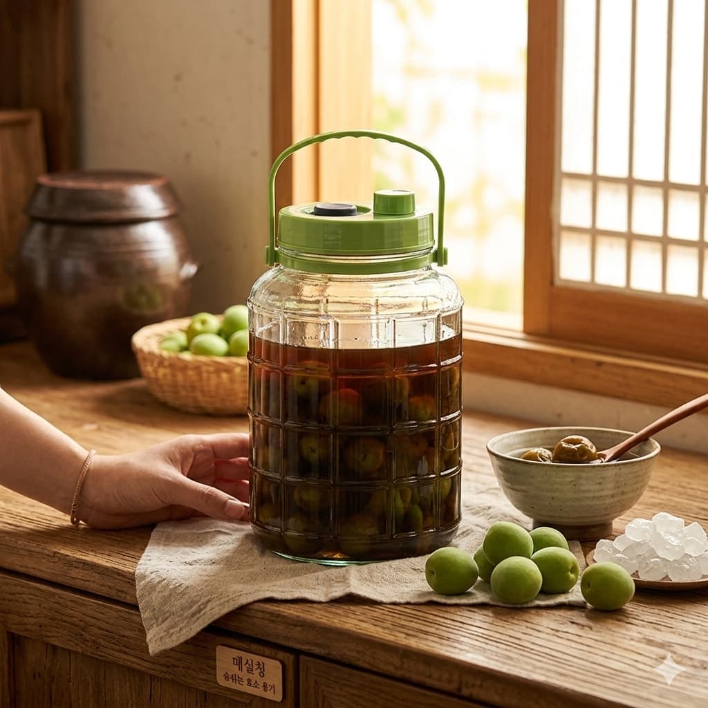 플라라 숨쉬는 효소병 유리 담금주 과실주 매실청 용기 3L