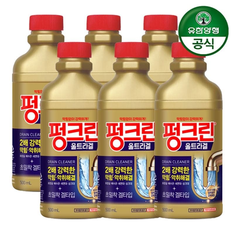 유한양행 유한락스 펑크린 울트라겔 500ml 6개