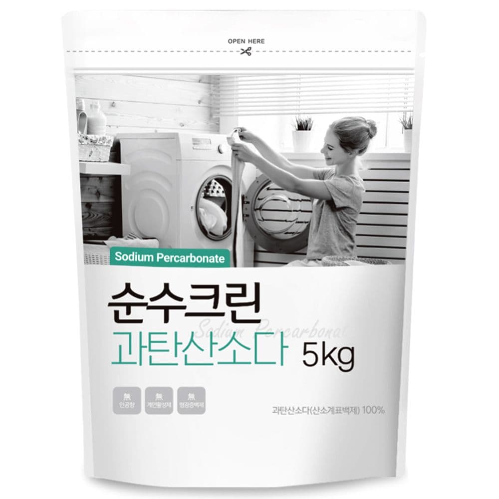 순수크린 과탄산소다 파우치5kgx1개 +스푼 사은품증정 1등급원료사용 산소계표백제