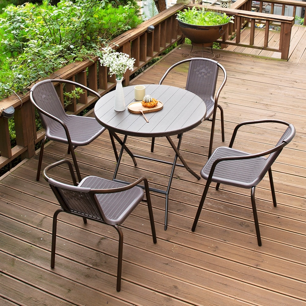 위드퍼니처 아르망 800 원형 유로49번 의자 4개 야외 테이블 세트 - 최저가 145,800원