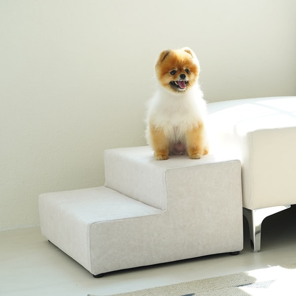 마루이 마루이 메이트 기능성 방수 아쿠아텍스 패브릭 2단 강아지 계단 펫스텝_믹스아이보리 - 최저가 44,910원