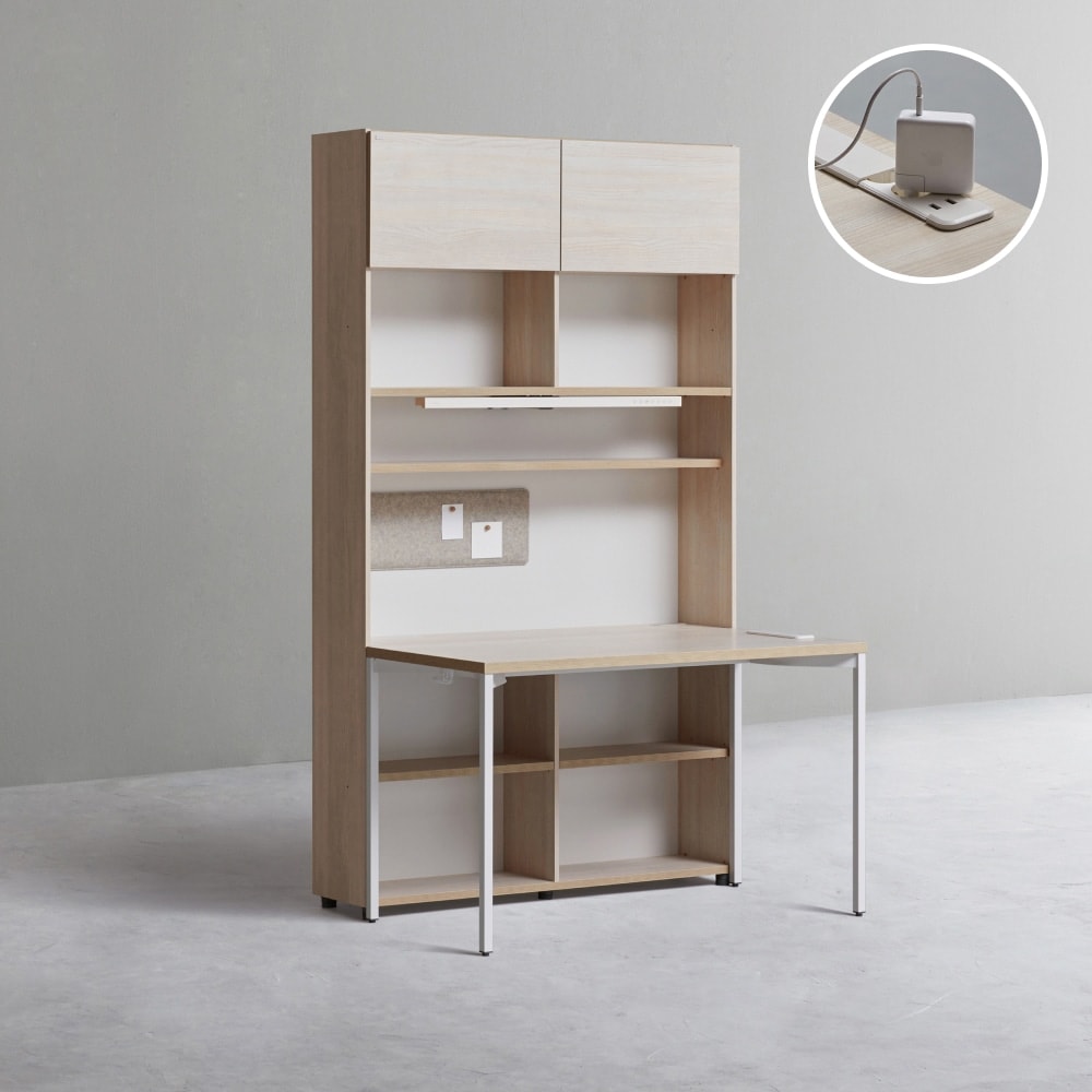 데스커 데스커 1200폭 6단 콘센트형 책상세트 (조명,도어 포함) - 최저가 669,000원