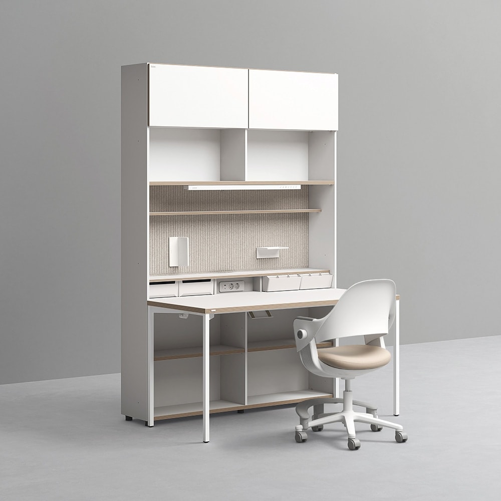 데스커 1400폭 6단 멀티책상세트 (조명+도어형)+링고/올라운드/아이블 의자 - 최저가 1,122,000원