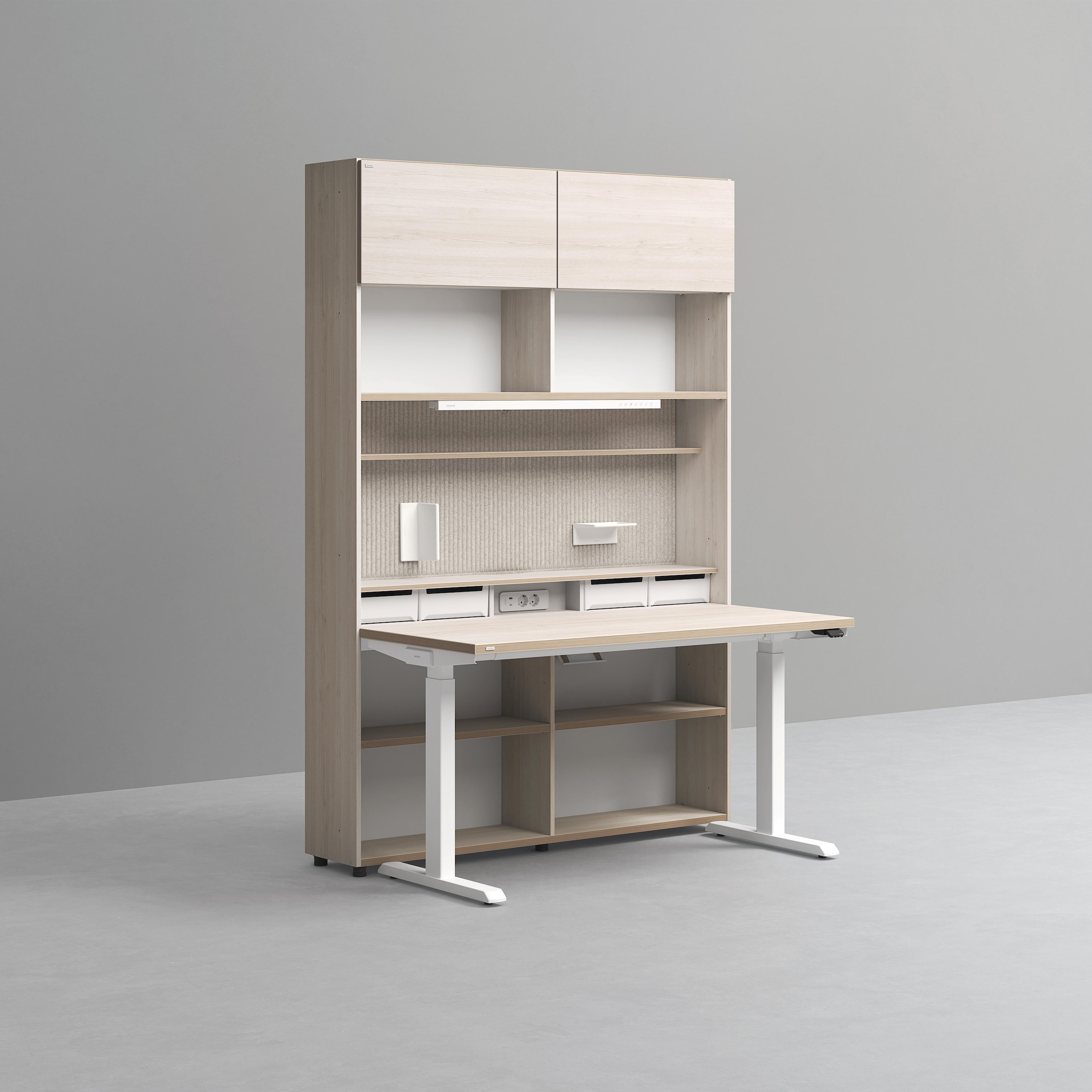 데스커 1400폭 6단 모션 멀티책상세트 (조명+도어형) DSDEM1402J - 최저가 1,288,000원