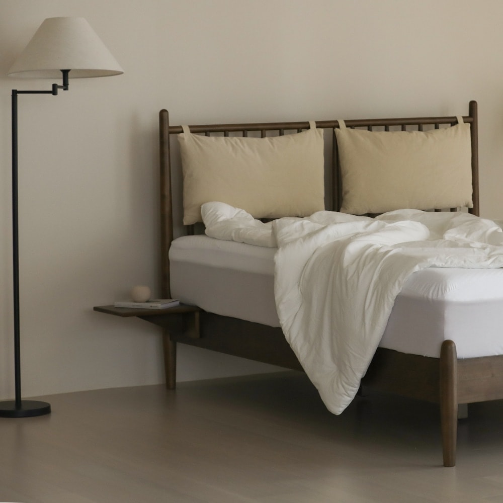 라미에스 오우드 패브릭 원목 수납 침대 프레임 - 최저가 359,000원