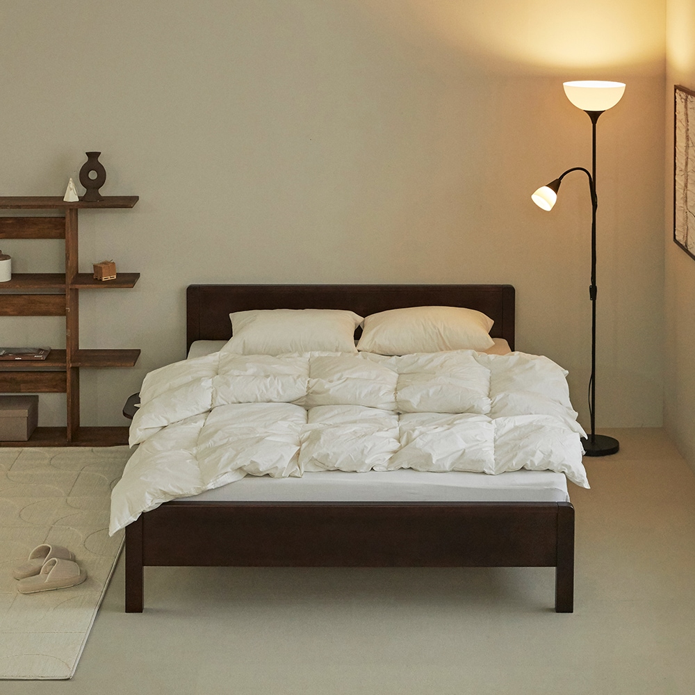 퍼니코 로그 SE0등급 고무나무 원목 침대 프레임 SS/Q - 최저가 189,000원