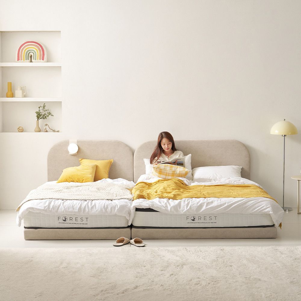 보니애가구 큐브 저상 패밀리침대 패브릭 4인 가족 침대 프레임 (SS/Q) - 최저가 159,000원