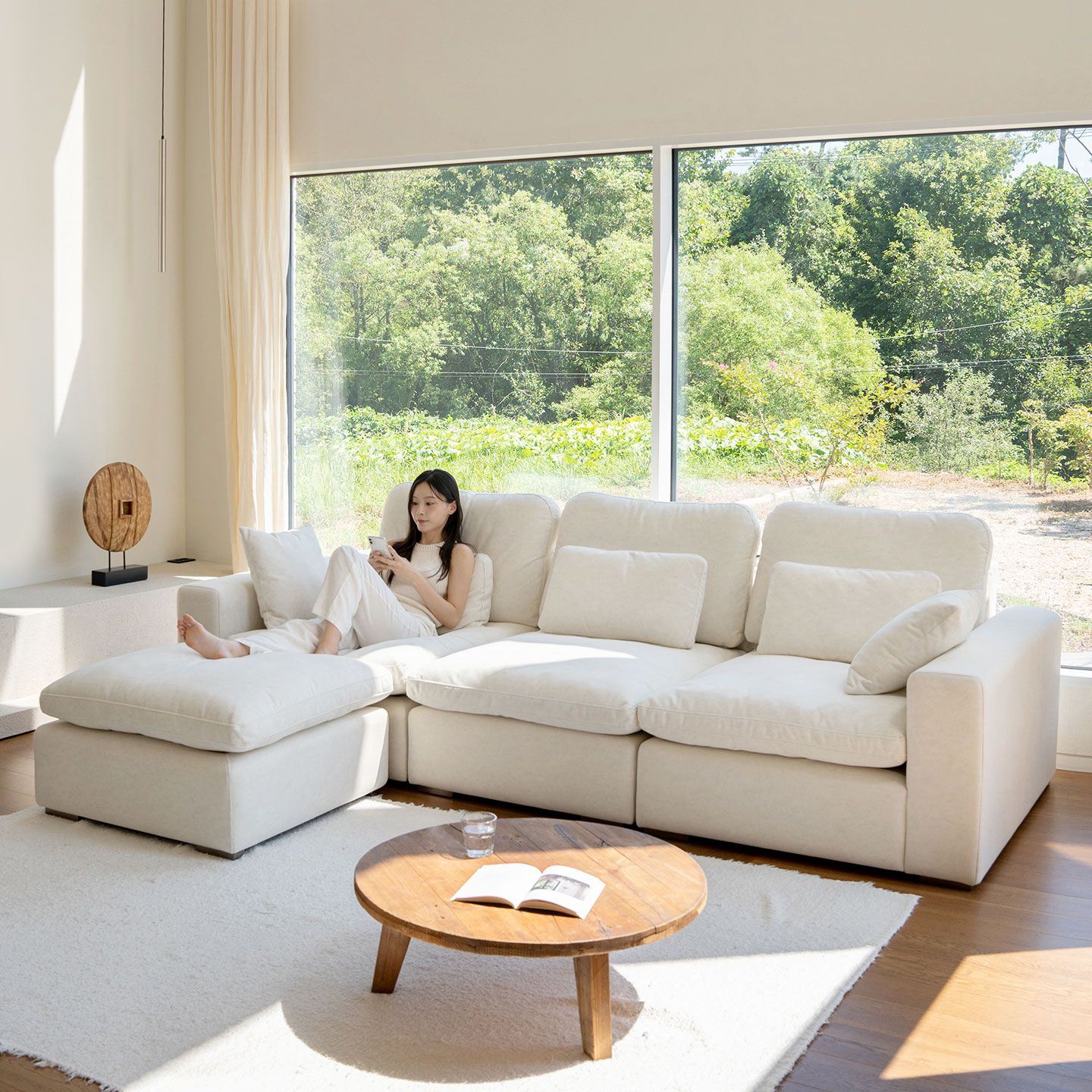 데일리리빙 마일드 구스 스윙 갤럭시 패브릭 4인용 모듈 소파 - 최저가 549,000원