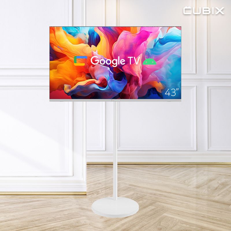 큐빅스전자 무빙큐빅스 화이트에디션 구글 스마트 43인치(109cm) FHD TV 삼탠바이미 - 최저가 259,000원