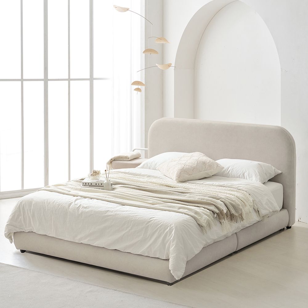 보니애가구 플러피 조야원단 패브릭침대 호텔 침대 프레임 페브릭 평상형 호텔식 침대 (무헤드형/헤드형) SS Q - 최저가 89,000원