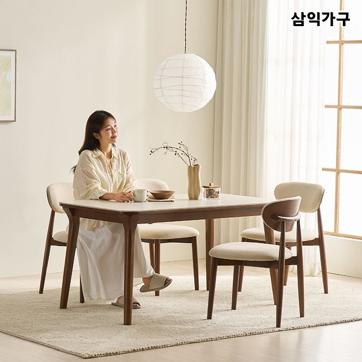 삼익가구 나폴리 포세린 세라믹 4인용 원목 식탁 1400 테이블 - 최저가 199,000원