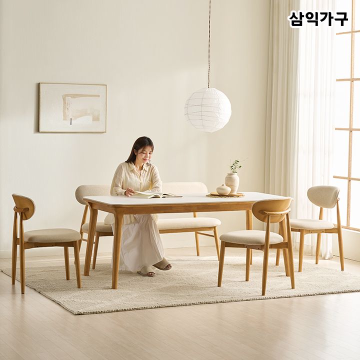 삼익가구 나폴리 포세린 세라믹 6인용 원목 식탁 1800 테이블 - 최저가 265,000원