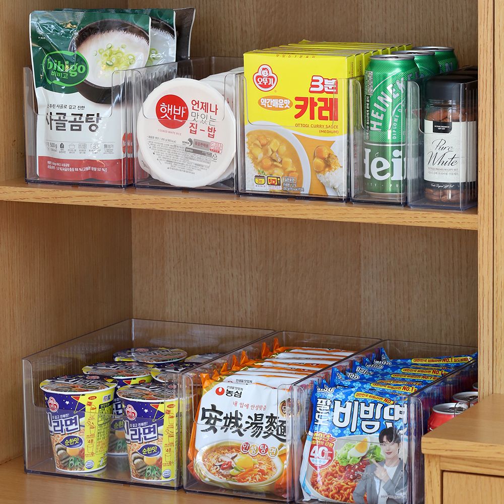 데일리블룸 국내생산 투명 주방 펜트리 정리함 수납 박스 다용도 라면 과자 간식 보관 1호 슬림 - 최저가 2,700원
