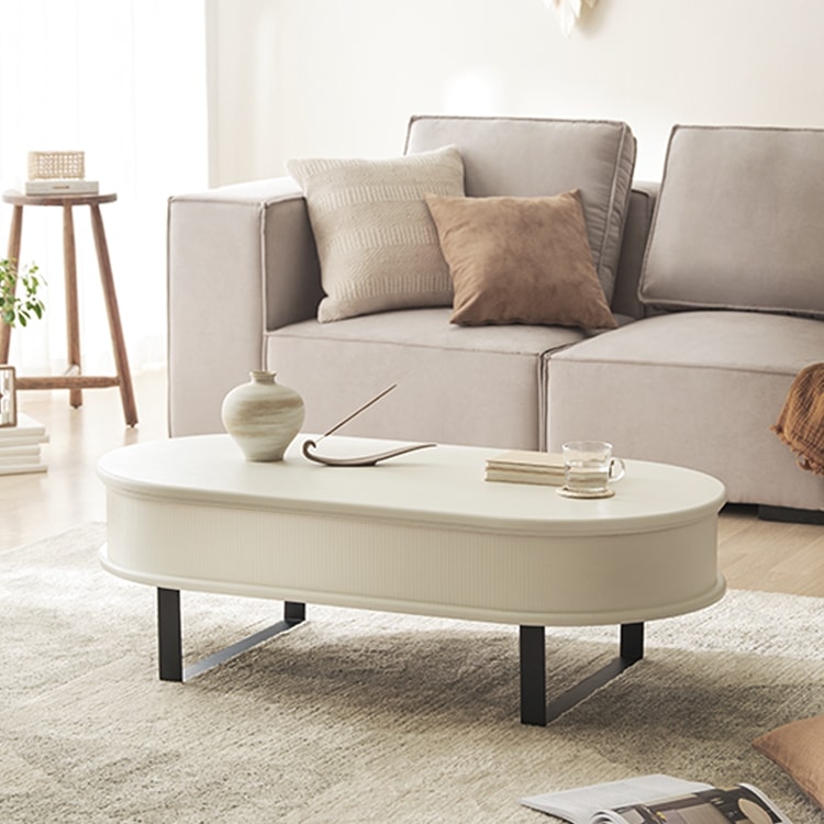 오트밀하우스 몰리 타원형 리프트업 테이블 - 최저가 229,000원