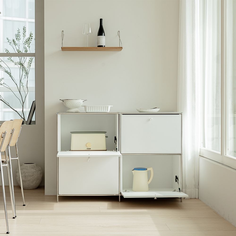 레이아웃 스튜디오 레이어 미드센츄리 모듈 철제 수납장 플립도어형 400/600/800/1200 - 최저가 77,000원