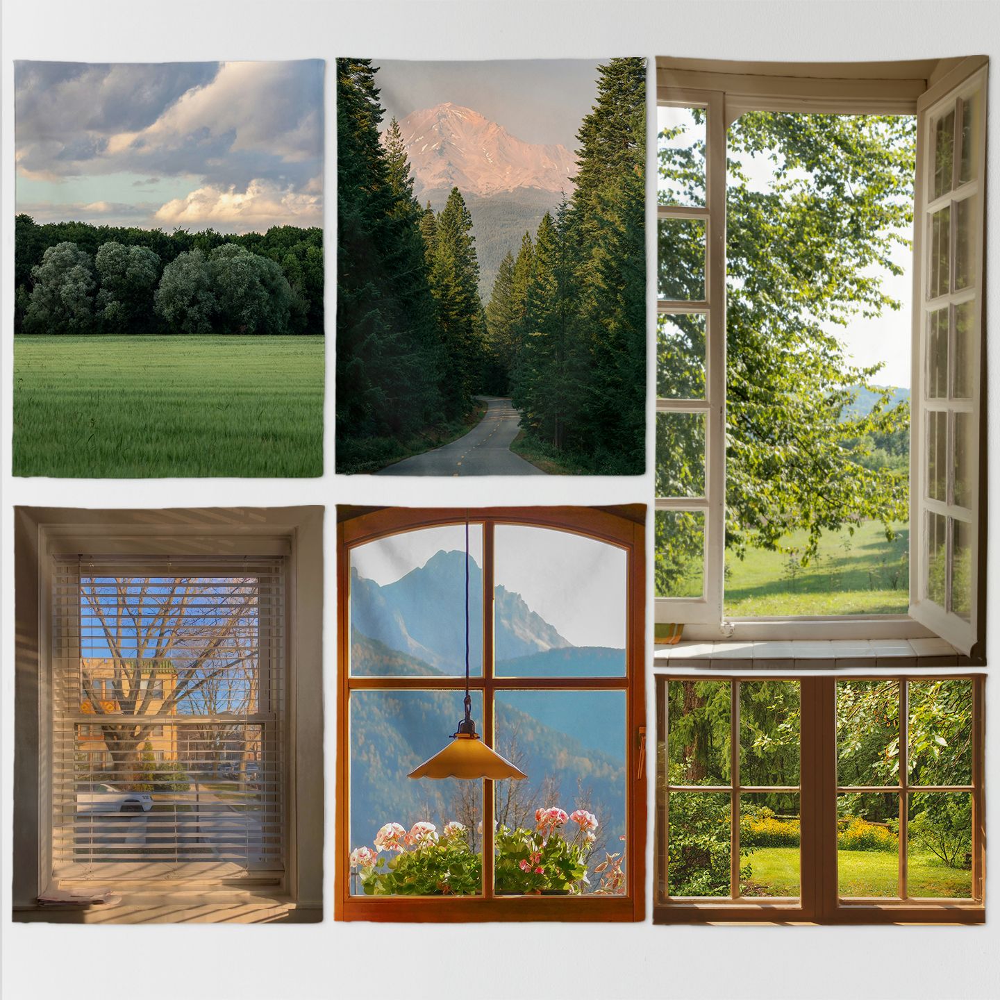 에덴미술 Europe mood 자연 풍경 빈티지감성 창문 패브릭포스터 가리개 커튼 60종 6size - 최저가 8,900원