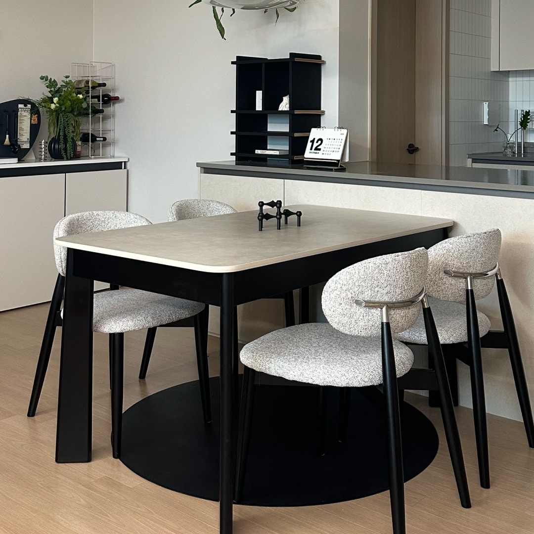 홈앤힐 단트 블랙 원목 포세린 세라믹식탁 단면 4/6인용 (1400/1600/1800) - 최저가 194,000원