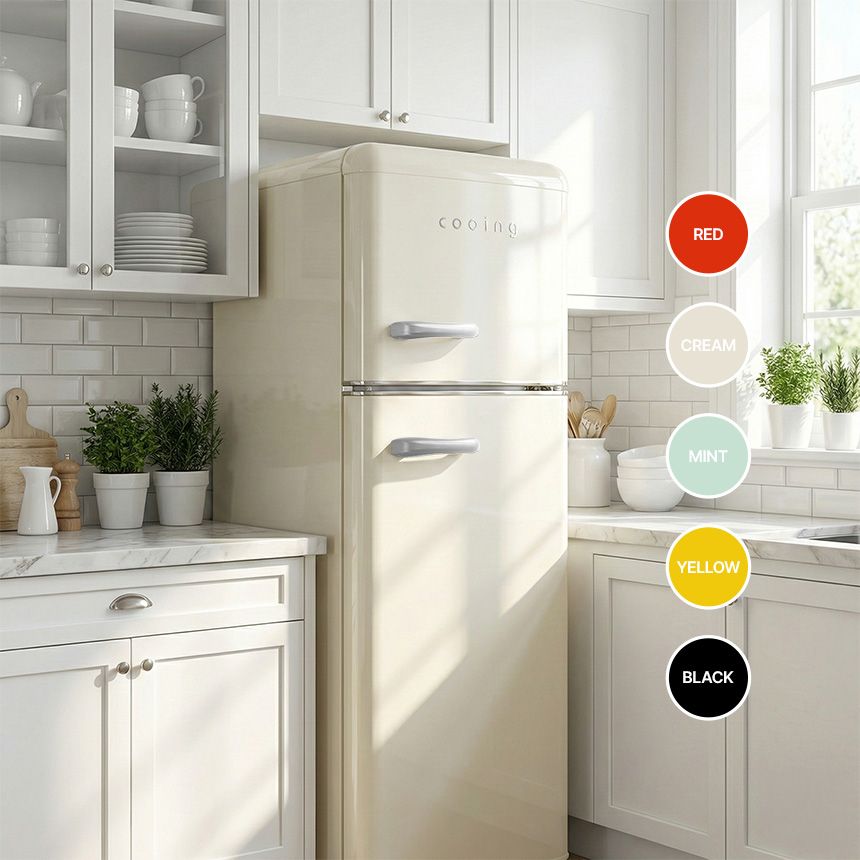 쿠잉 레트로 미니 소형 냉장고 REF-D121 2도어 - 최저가 329,000원