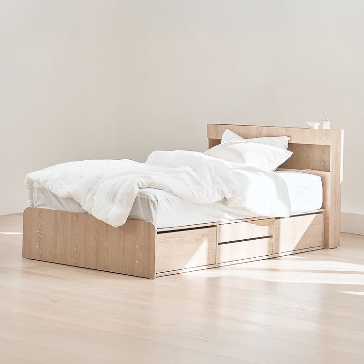 오늘의집 layer 바른 수납 침대프레임, 무헤드/LED헤드, SS/Q - 최저가 199,900원