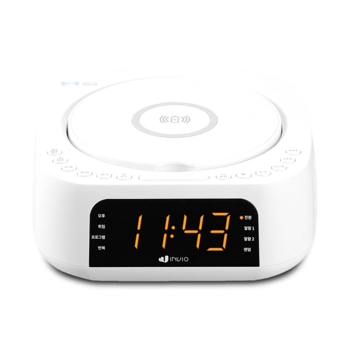 고속무선충전 LED시계 블루투스 CD플레이어 FM라디오 IV-CD200W 가격 비교 인비오 고속무선충전 LED시계 블루투스 CD플레이어 FM라디오 IV-CD200W