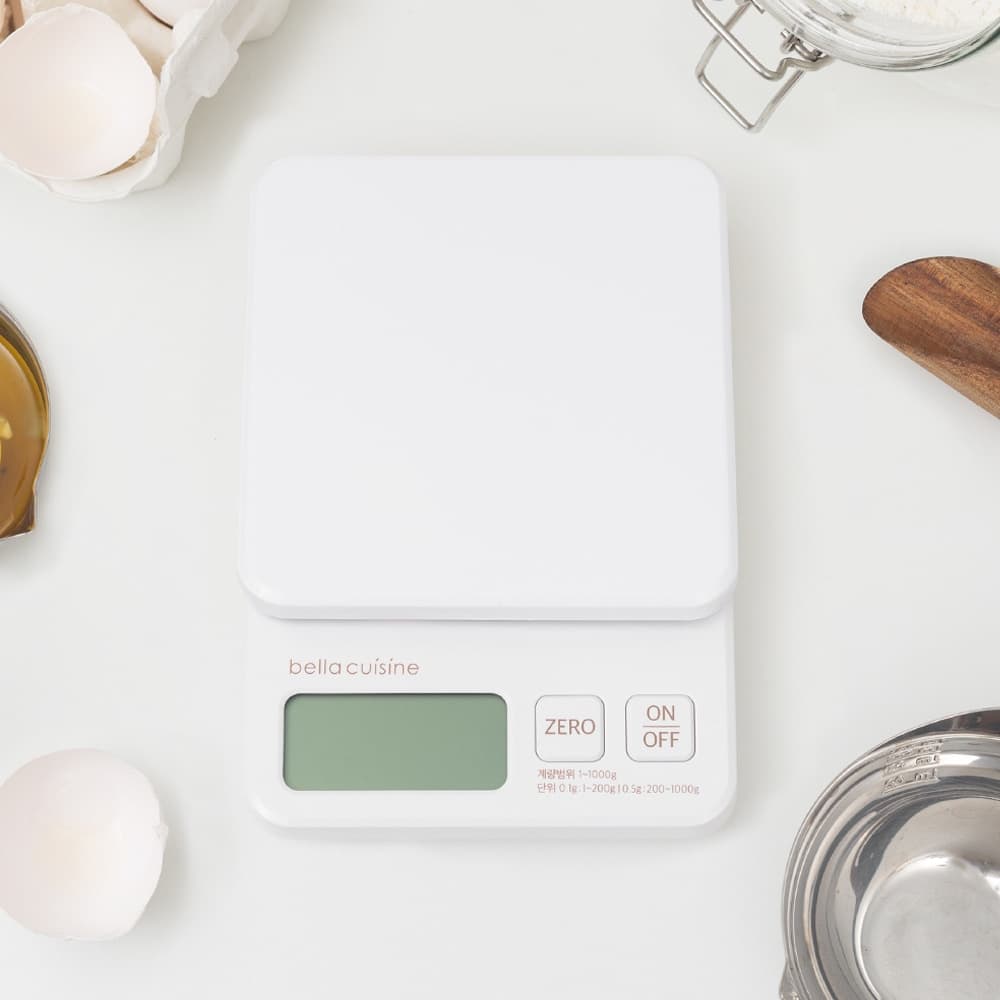 화이트 주방 전자 저울 1kg 가격 비교 벨라쿠진 화이트 주방 전자 저울 1kg