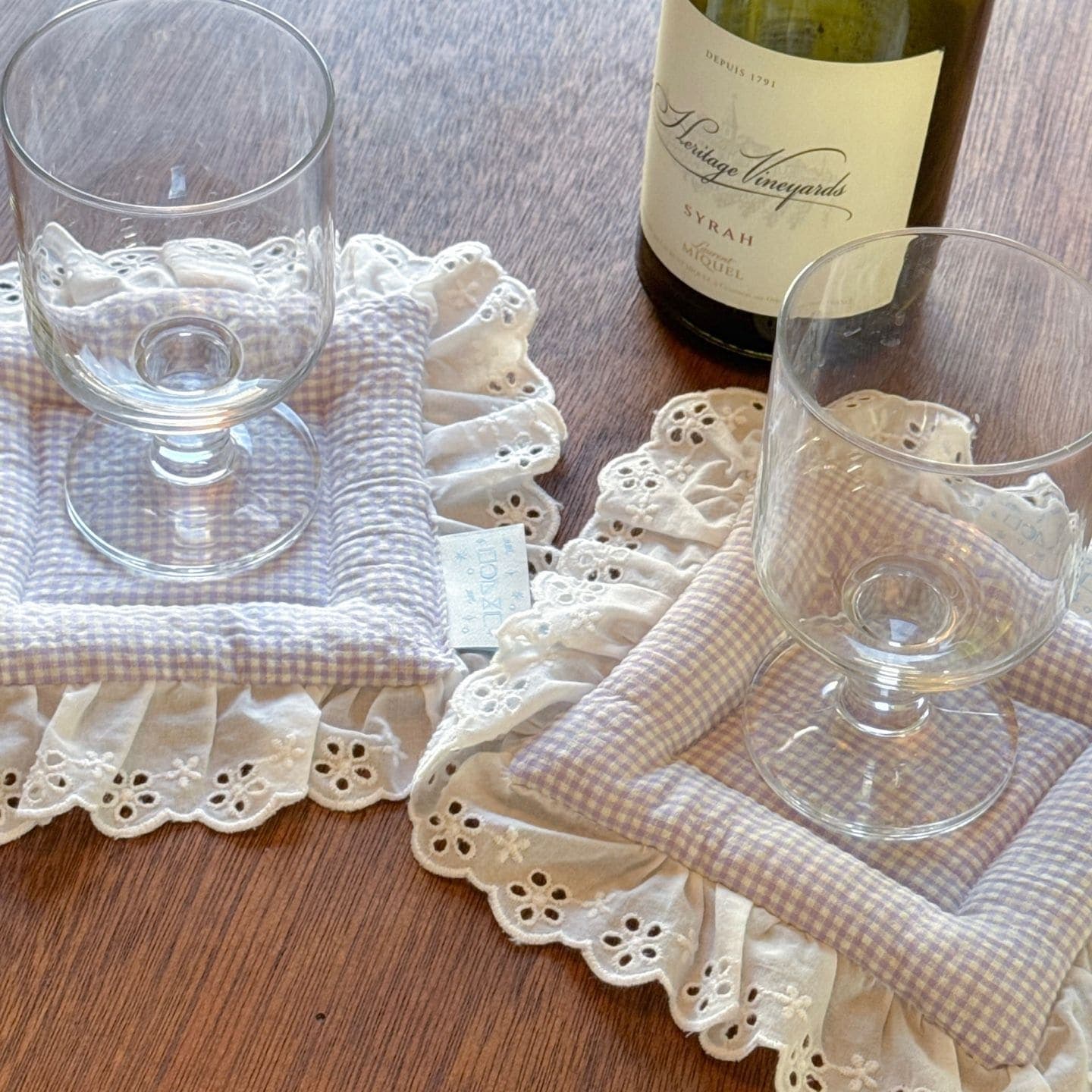 sweetie check tea coaster 컵받침 레이스 티코스터 패브릭소품 가격 비교 그리고낭만 sweetie check tea coaster 컵받침 레이스 티코스터 패브릭소품