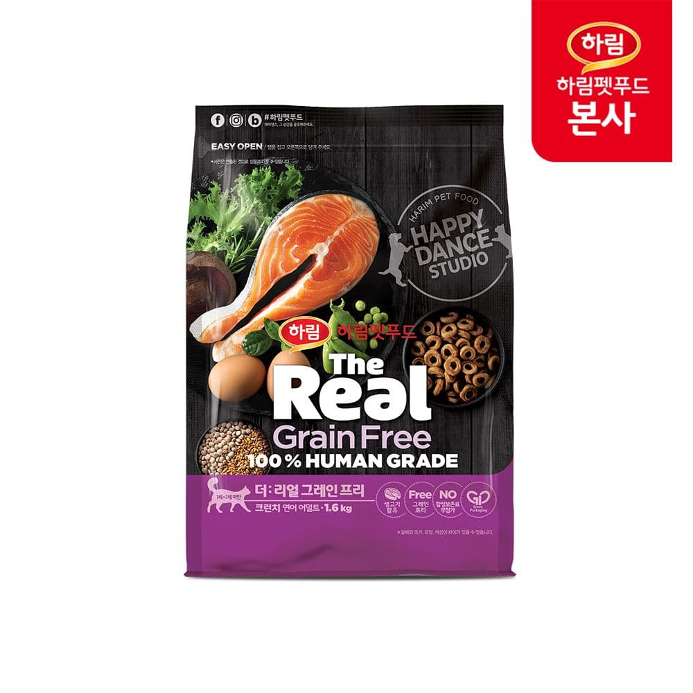 더리얼 캣 그레인프리 크런치 연어 어덜트 1.6kg 가격 추이 하림펫푸드 더리얼 캣 그레인프리 크런치 연어 어덜트 1.6kg - 최저가 36,100원