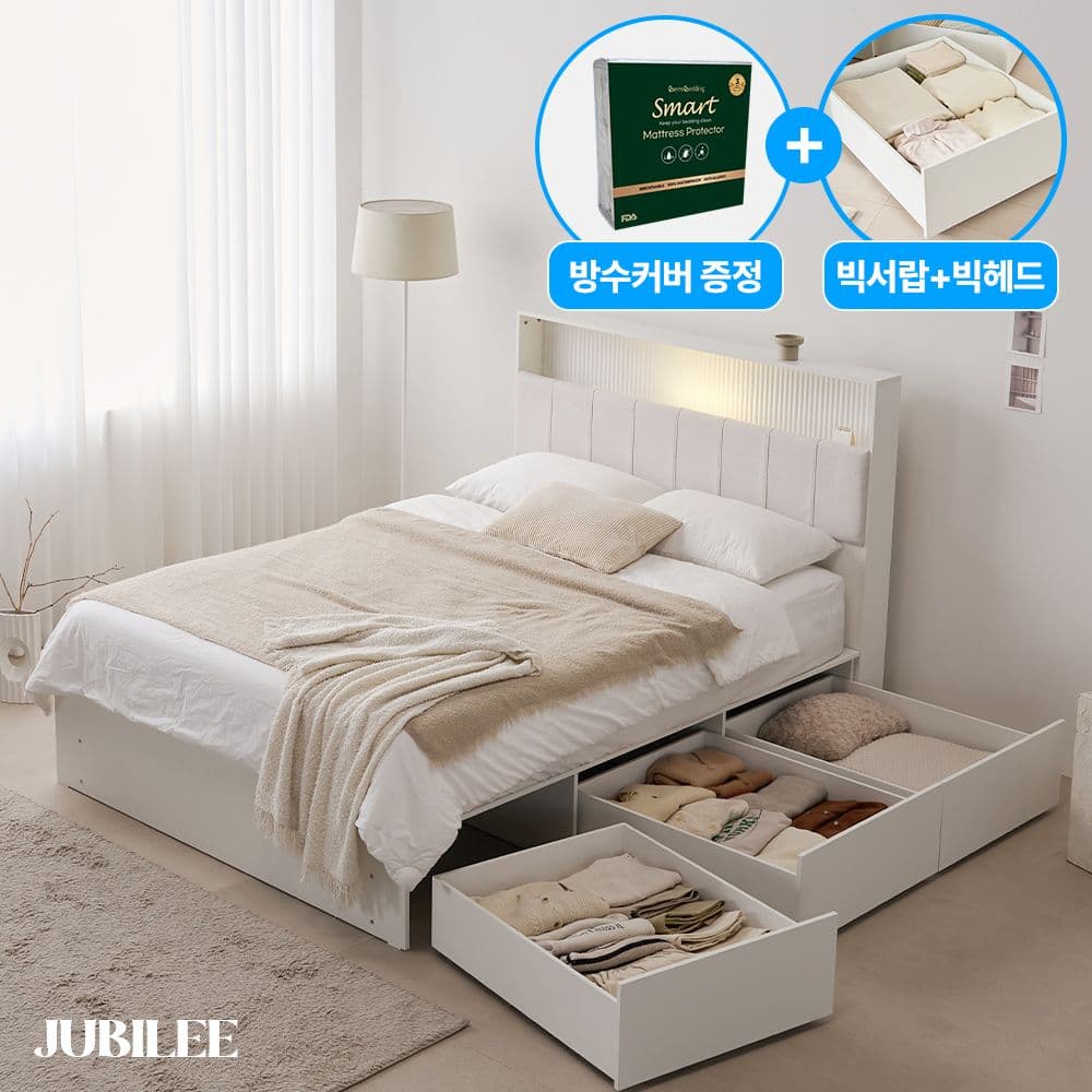 E0등급 플레시아 패브릭 LED 3단 빅서랍 수납침대 프레임(패널재입고) 가격 추이 주빌리가구 E0등급 플레시아 패브릭 LED 3단 빅서랍 수납침대 프레임(패널재입고) - 최저가 101,370원