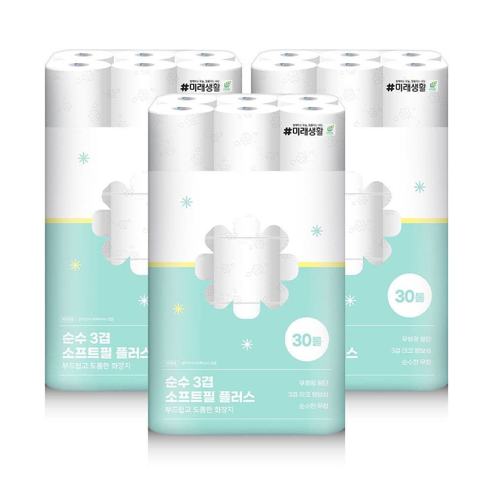 순수3겹 소프트필플러스 25M 30롤 x 3팩 가격 비교 잘풀리는집 순수3겹 소프트필플러스 25M 30롤 x 3팩