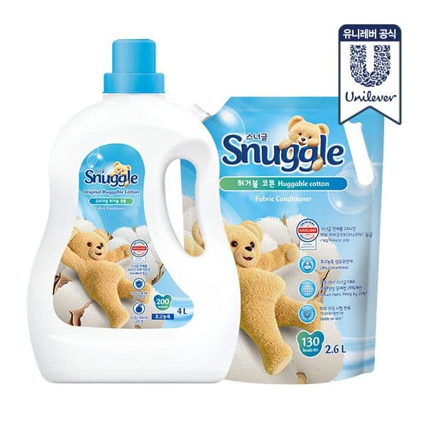 스너글 초고농축 섬유유연제 본품 4L+리필 2.6L (총 6.6L) 가격 비교 유니레버 스너글 초고농축 섬유유연제 본품 4L+리필 2.6L (총 6.6L)